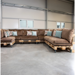 Paletové sedenie Golden Garden GG91/1 - Podsedáky a Vankúše "FIT IN" 120cm x 80cm x 15cm - penový granulát - capuccino